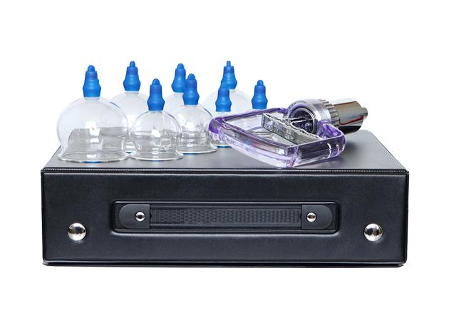 Ventuze de masaj din sticlă cu vacuum și pompiță 8 buc